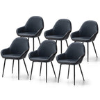 Glitzhome Set of 2/4/6 Mid-Century Modern Faux Leather Accent Dining Chairs