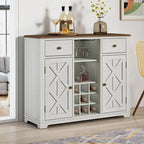 47 in. Modern X-Door Wine Cabinet w/ Built-in Wine Rack - 47 in Width