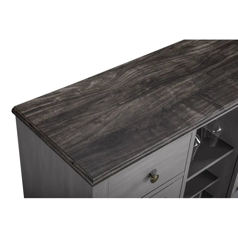 47 in. Modern X-Door Wine Cabinet w/ Built-in Wine Rack - 47 in Width