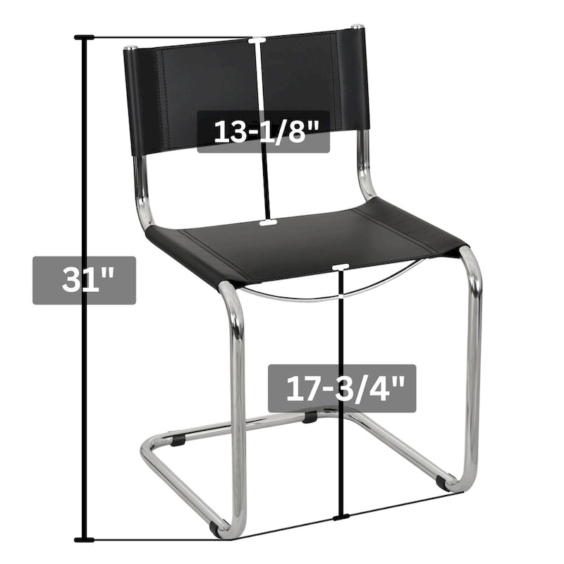 Sedia a sbalzo Mart Stam Breuer Chair Company con struttura cromata (vari colori di ecopelle)