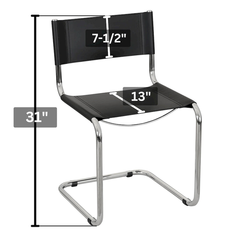Sedia a sbalzo Mart Stam Breuer Chair Company con struttura cromata (vari colori di ecopelle)