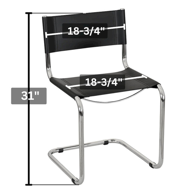 Sedia a sbalzo Mart Stam Breuer Chair Company con struttura cromata (vari colori di ecopelle)