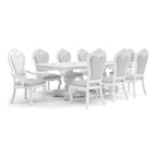 Furniture of America Eugene Traditional Solid Wood 9-Piece Expandable Dining Table Set