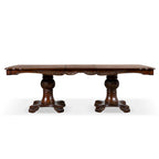 Furniture of America Eugene Traditional Solid Wood 9-Piece Expandable Dining Table Set