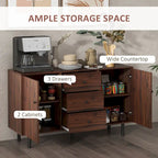 Sideboard with 2 Cupboards, 3 Drawers and Adjustable Shelves