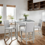 Set da 5 pezzi di tavolo e sedie da pranzo in legno, altezza bancone
