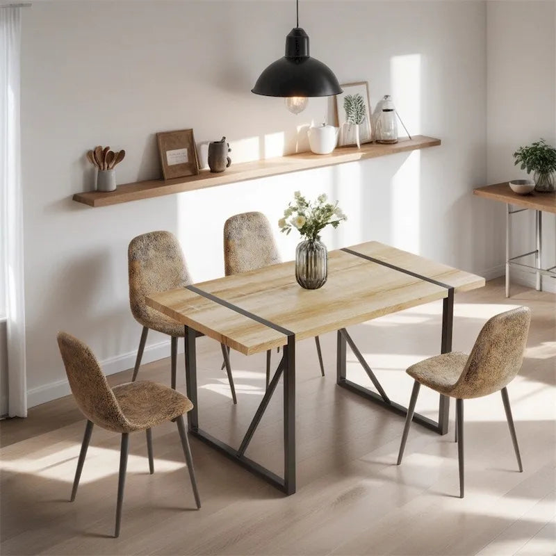 Modern Dining Room Chairs with Metal Legs(Set of 4) - N/A