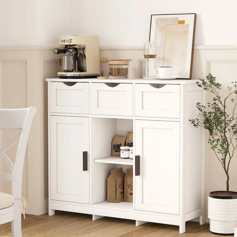 Wooden Floor Cabinet,with Drawers and Shelves Storage Cabinets,Accent Cabinet for Living Room,Bedroom