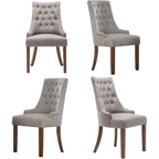 Wingback Upholstered Dining Chairs Set of 2, Fabric Side Dining Room Chairs with Tufted Button
