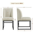 Yaheetech 2pcs Modern Upholstered Dining Chairs With Metal legs, Beige - N/A