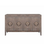 Antique Carved Flower Door Sideboard Storage Cabinet