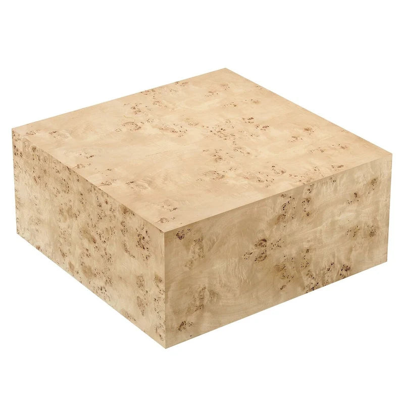 Cosmos 36 Square Burl Wood Coffee Table - N/A