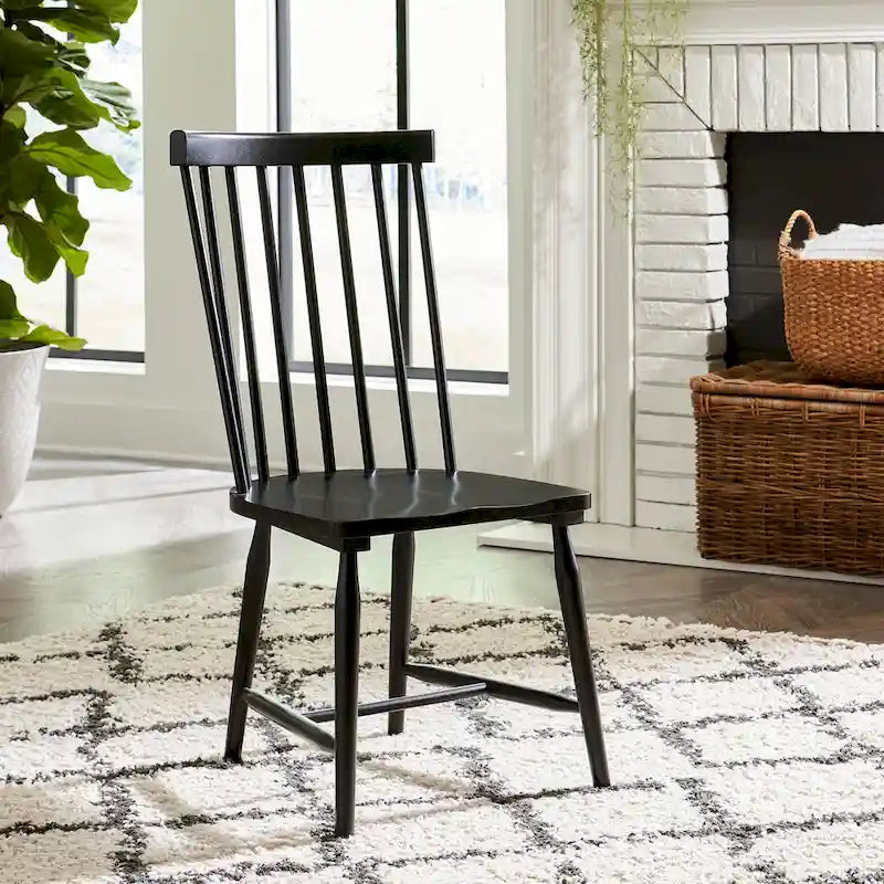 Capeside Cottage White and Black 6 Piece Rectangular Table Set