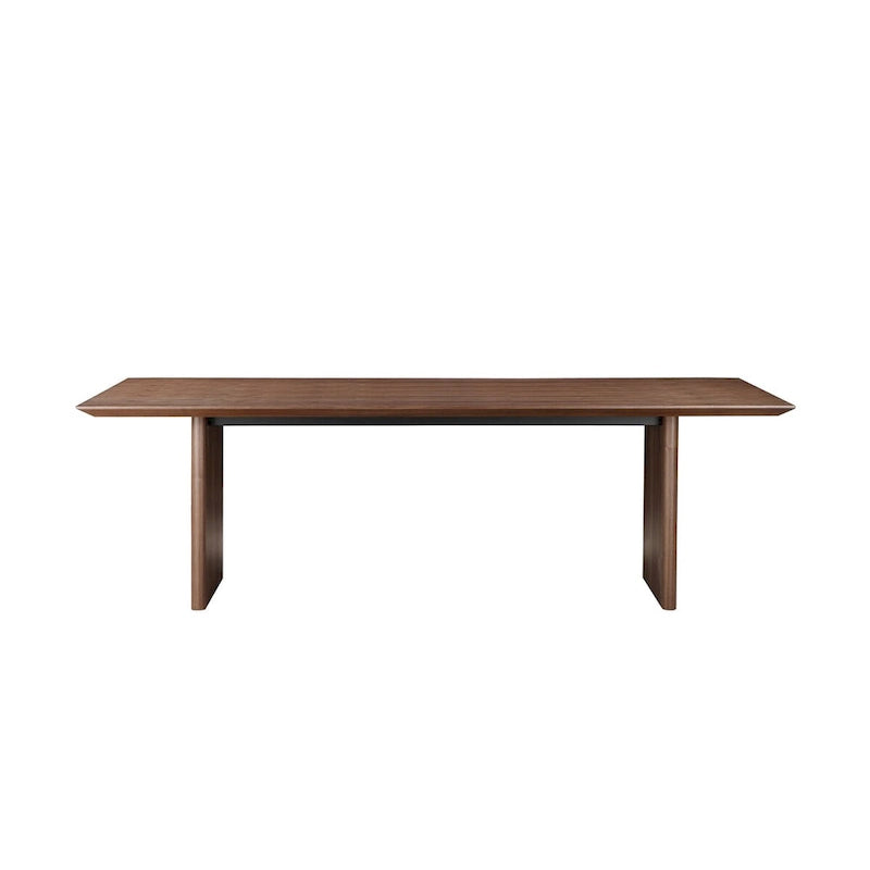 Tommy 94 Inch Dining Table, Rectangular Top, Wide Panel Legs, Walnut Brown