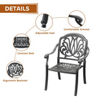 5/7-Piece Cast Aluminum Outdoor Dining Set with 58.27 L X 34.65 W Rectangular Table and Random Color Seat Cushions