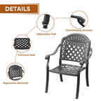 5/7-Piece Cast Aluminum Outdoor Dining Set with 58.27 L X 34.65 W Rectangular Table and Random Color Seat Cushions