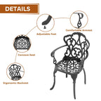 5/7-Piece Cast Aluminum Outdoor Dining Set with 58.27 L X 34.65 W Rectangular Table and Random Color Seat Cushions