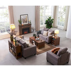 Farmhouse Coffee Table with Storage & Sliding Doors, Cocktail Table