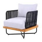 Poltrona Christopher Knight Home Ivan a club in corda intrecciata con struttura in acacia e ferro