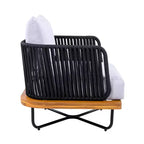 Poltrona Christopher Knight Home Ivan a club in corda intrecciata con struttura in acacia e ferro