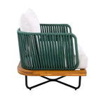Poltrona Christopher Knight Home Ivan a club in corda intrecciata con struttura in acacia e ferro