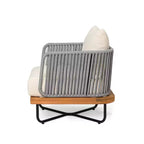 Poltrona Christopher Knight Home Ivan a club in corda intrecciata con struttura in acacia e ferro
