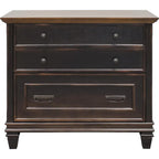 Hartford Wood Cassettiera laterale con serratura per schedari legali/lettere, mobiletto, nero