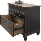 Hartford Wood Cassettiera laterale con serratura per schedari legali/lettere, mobiletto, nero