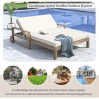1-Piece Farmhouse-styled Wooden Outdoor Sunbed, Outdoor Daybed