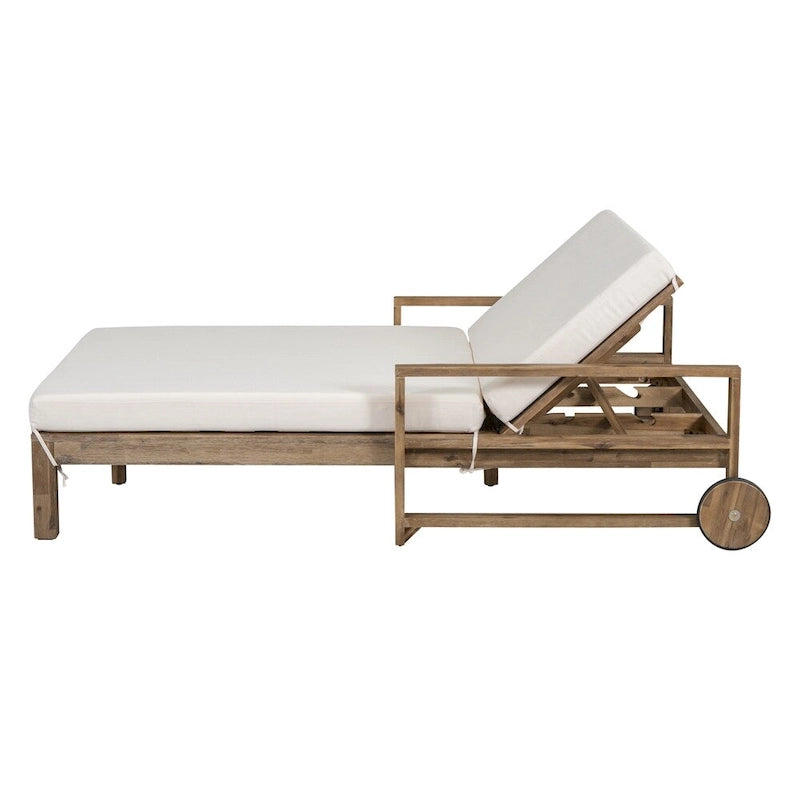 1-Piece Farmhouse-styled Wooden Outdoor Sunbed, Outdoor Daybed