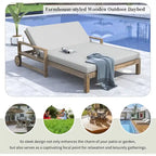 1-Piece Farmhouse-styled Wooden Outdoor Sunbed, Outdoor Daybed