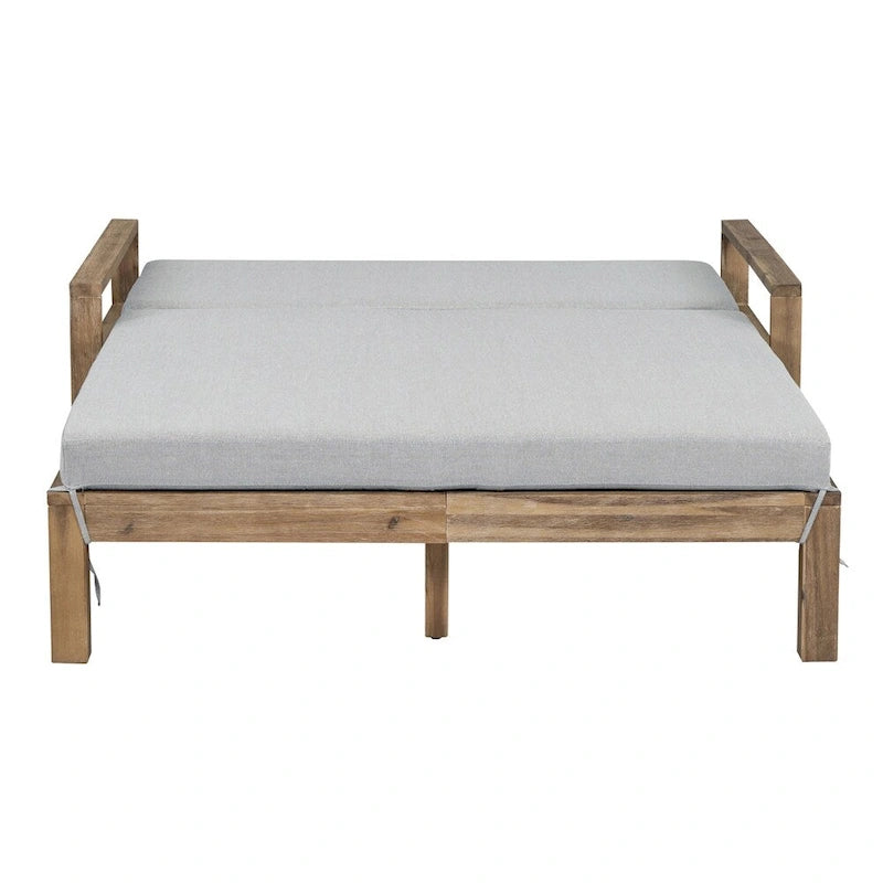 1-Piece Farmhouse-styled Wooden Outdoor Sunbed, Outdoor Daybed