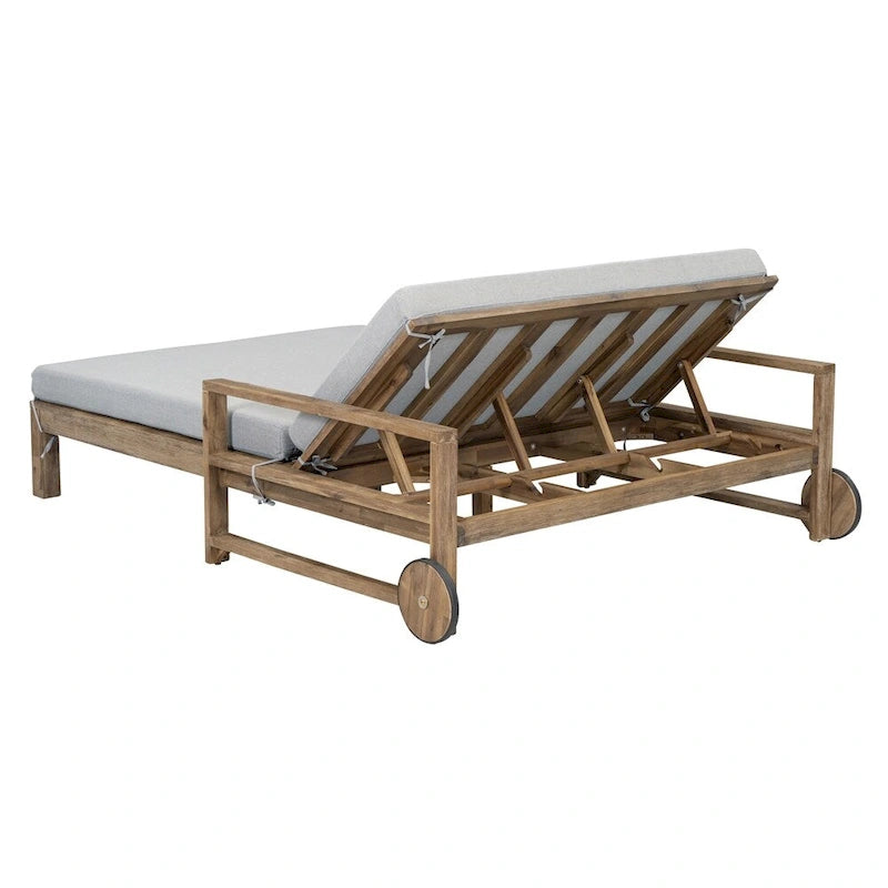 1-Piece Farmhouse-styled Wooden Outdoor Sunbed, Outdoor Daybed