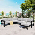 U-Shaped Multi-Person Outdoor Sofa Set, Suitable for Gardens