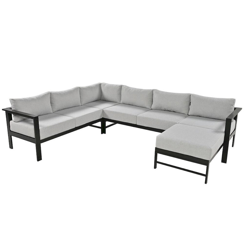 U-Shaped Multi-Person Outdoor Sofa Set, Suitable for Gardens