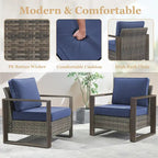 Patio Chairs with Foot Rest for Lawn and Garden - Grey