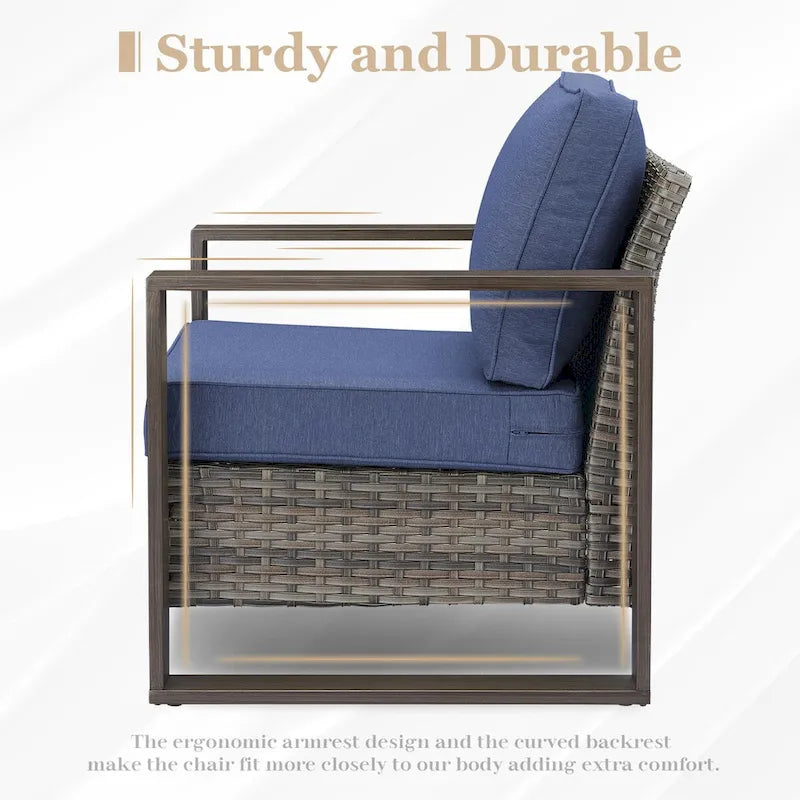 Patio Chairs with Foot Rest for Lawn and Garden - Grey