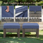 Patio Chairs with Foot Rest for Lawn and Garden - Grey