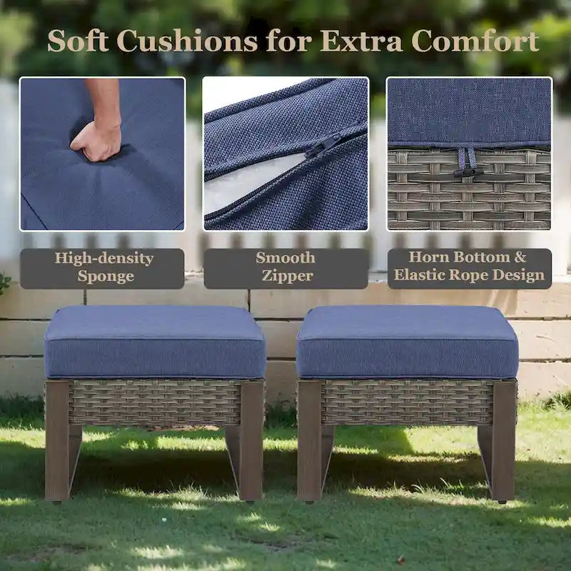 Patio Chairs with Foot Rest for Lawn and Garden - Grey