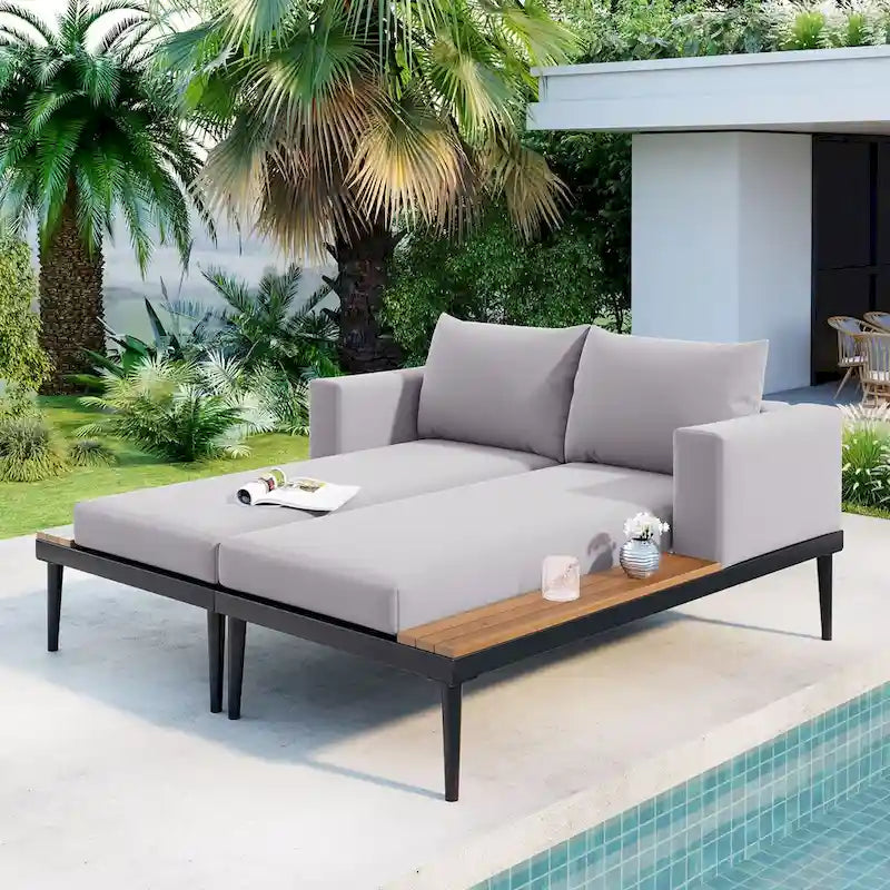 Nestfair 2 in 1 Outdoor Daybed with Cushions and Pillows
