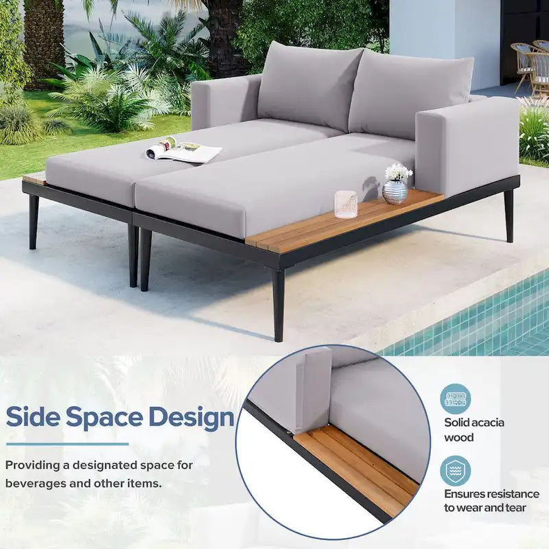 Nestfair 2 in 1 Outdoor Daybed with Cushions and Pillows