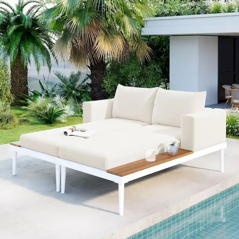 Nestfair 2 in 1 Outdoor Daybed with Cushions and Pillows