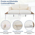 Nestfair 2 in 1 Outdoor Daybed with Cushions and Pillows