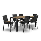 Finn 7-Piece Outdoor Rectangle Table and 6 Chair Set by Homestyles