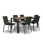 Finn 7-Piece Outdoor Rectangle Table and 6 Chair Set by Homestyles