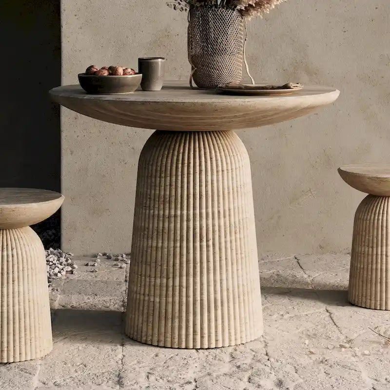 Studio London Faux Travertine Bistro Table Maddox Concrete Patio Table
