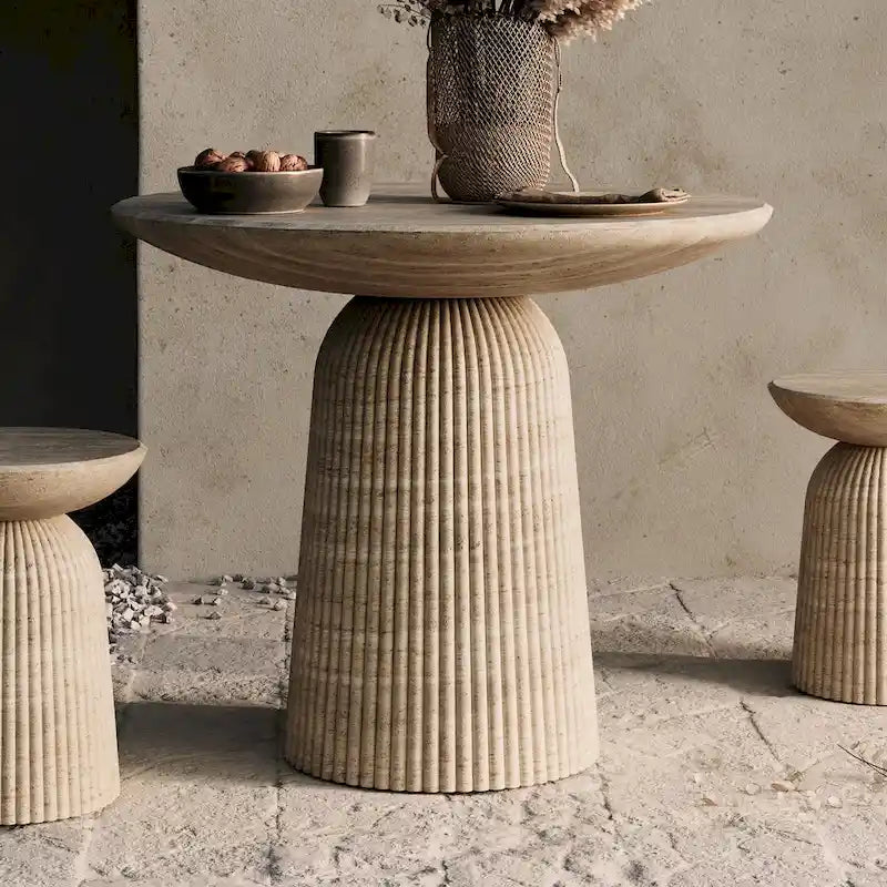 Studio London Faux Travertine Bistro Table Maddox Concrete Patio Table
