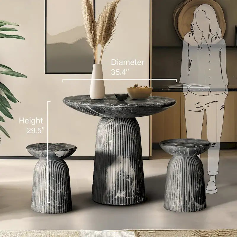 Studio London Faux Travertine Bistro Table Maddox Concrete Patio Table