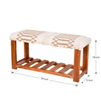 Upholstered Entryway and Bedroom 1-Shelf Storage Bench - 18 H x 34 W x 12 D