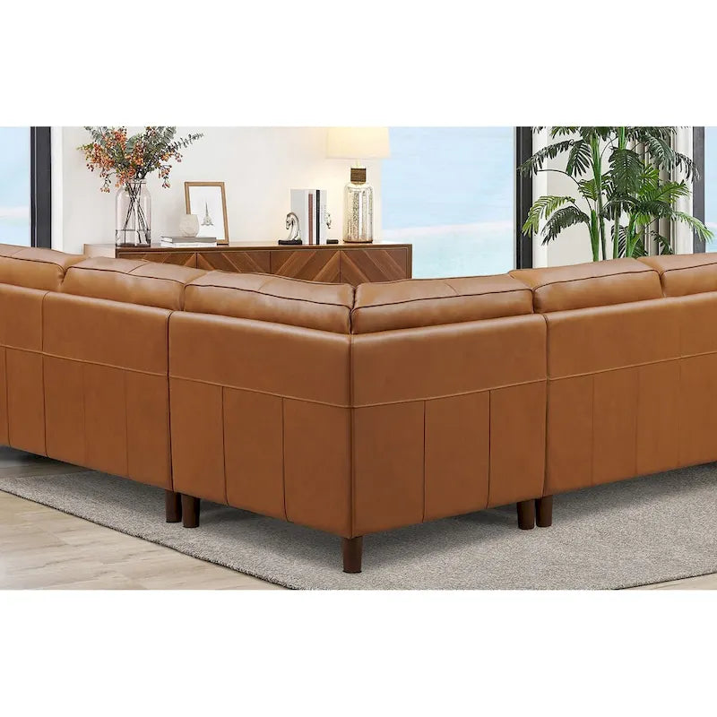 Hydeline Bella Top Grain Leather Left-Facing Sectional Sofa with Chaise